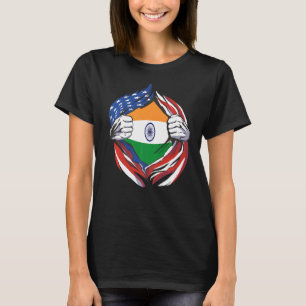 Indiens Flagge amerikanischer Stolz auf mein indis T-Shirt