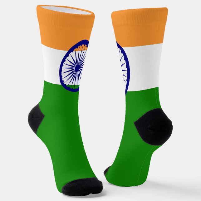 Indiens Flaggenstaat Patriotischer Indischer Natio Socken (Gewinkelt)