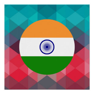 Indiens Flaggenzirkel auf dem modernen Bokee Poster