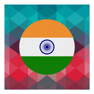 Indiens Flaggenzirkel auf dem modernen Bokee Poster