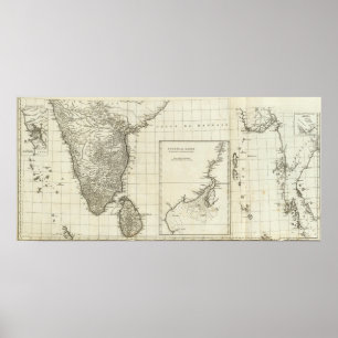Indiens Karte Poster