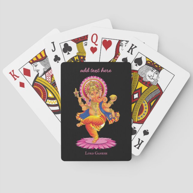 Indiens Lord Ganesh spielt Karten Spielkarten (Rückseite)