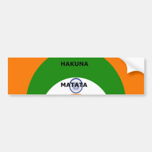 Indiens National Flag Colors Design. Hakuna Matata Autoaufkleber