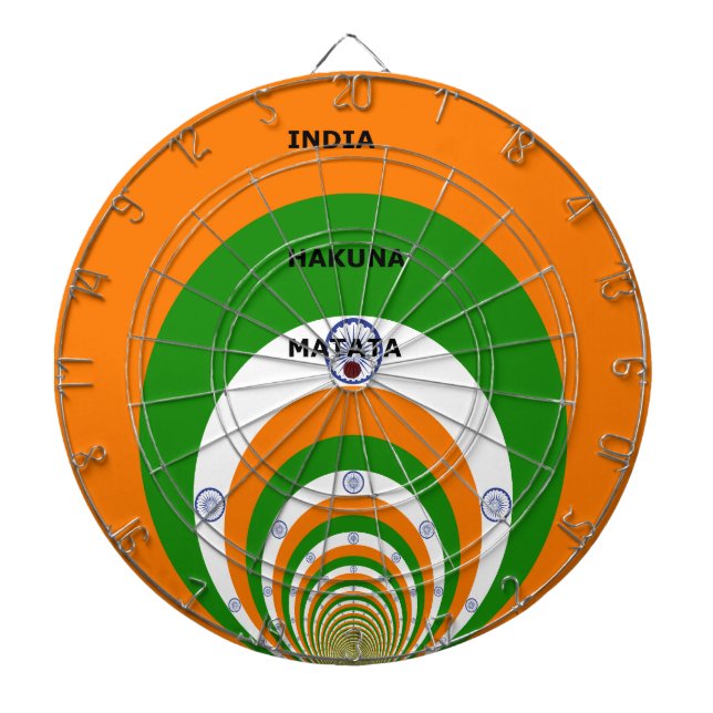 Indiens National Flag Colors Design. Hakuna Matata Dartscheibe (vorne)