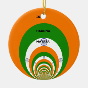 Indiens National Flag Colors Design. Hakuna Matata Keramikornament
