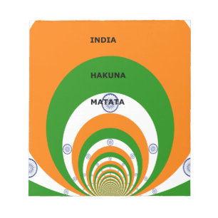 Indiens National Flag Colors Design. Hakuna Matata Notizblock