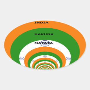 Indiens National Flag Colors Design. Hakuna Matata Ovaler Aufkleber
