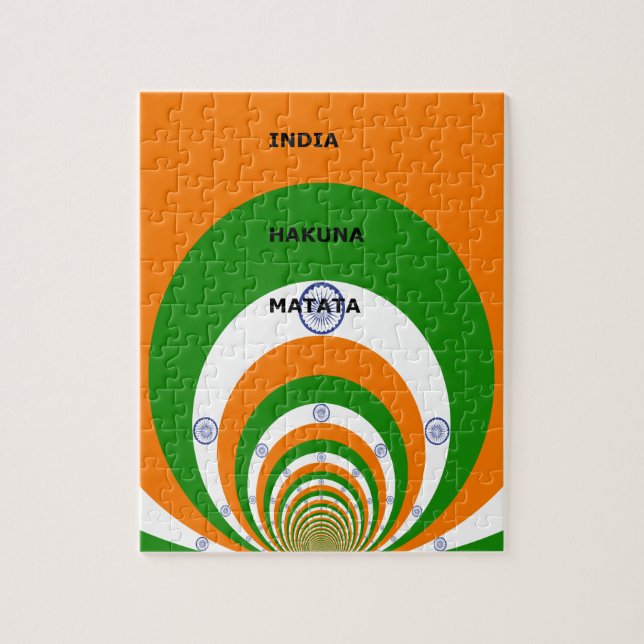 Indiens National Flag Colors Design. Hakuna Matata Puzzle (Vertikal)