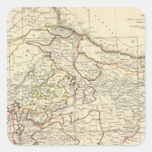 Indiens XII Index-Karte Quadratischer Aufkleber