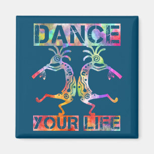 Indigene Amerikaner Kokopelli - Dance Your Life 3 Magnet