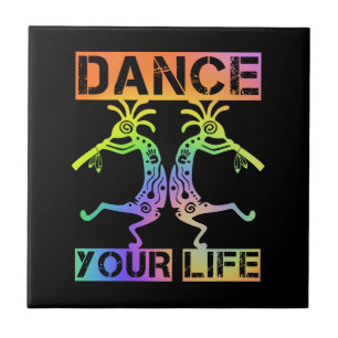 Indigene Amerikaner Kokopelli - Dance Your Life 4 Fliese