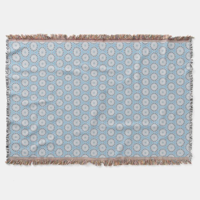 Indigene Blooms Mandala Throw Blanket Decke (Vorderseite)