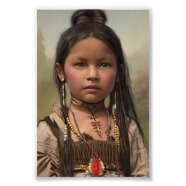 Indigene Girl Native American Foto Erweiterung (Vorne)