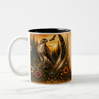 Indigene Heritage-Habicht-Doppelfarben-Tasse Zweifarbige Tasse