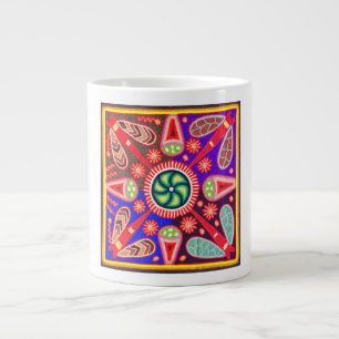 Indigene Huichol Bright Colors Jumbo-Tasse