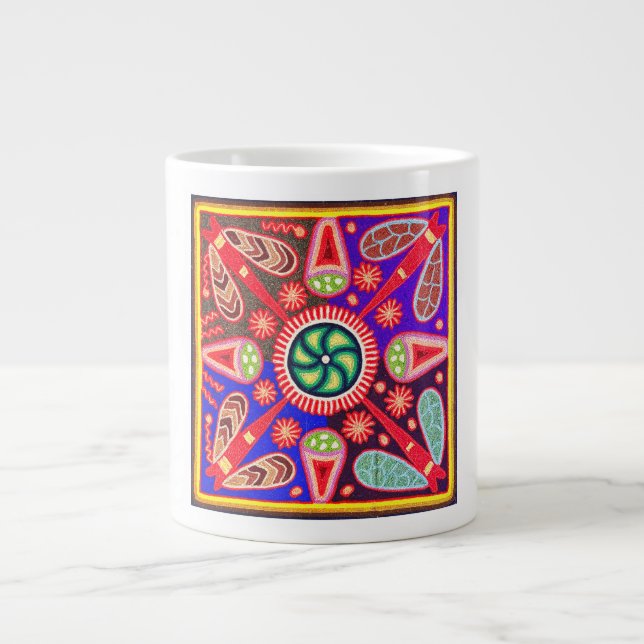 Indigene Huichol Bright Colors Jumbo-Tasse (Vorderseite)