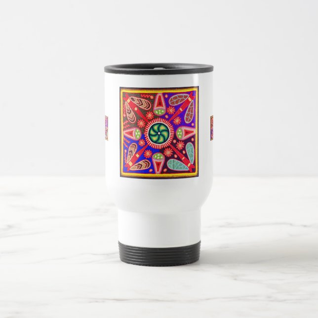 Indigene Huichol Bright Colors Reisebecher (Mittel)