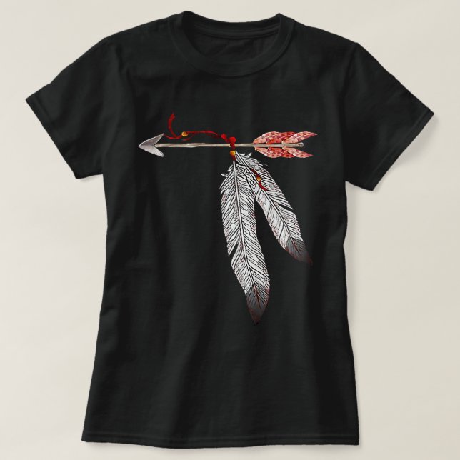 Indigene indigene Herkunft Jewel Tone Fea T-Shirt (Design vorne)