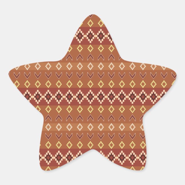 Indigene Print-4-Sticker Stern-Aufkleber (Vorderseite)