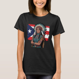 Indigene Taino Frau Puerto Rico Karibischer Inder T-Shirt