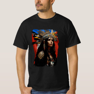 Indigene Taino Woman Puerto Rico Flag Karibik T-Shirt