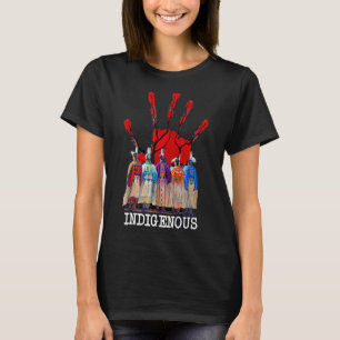 Indigene Ureinwohner der Roten Hand Amerikanischer T-Shirt
