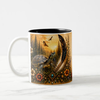 Indigenes Erbe Schildkröte Zweifarbige Tasse