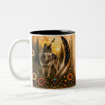Indigenes-Erbe-Wolf-Tasse