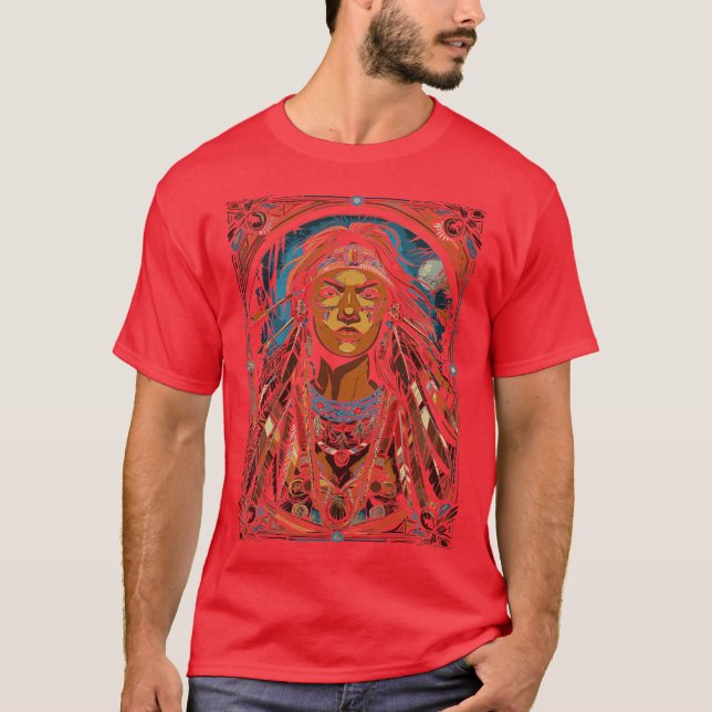 Indigenous American woman T-Shirt (Vorderseite)