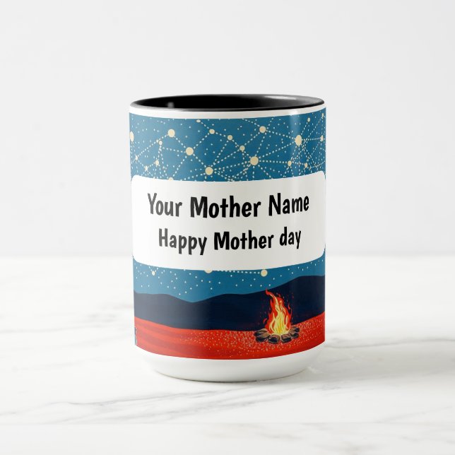 Indigenous Night Starlit Campfire Constellation Tasse (Zentrum)