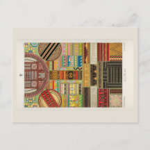 Indigenous patterns in textiles postcard