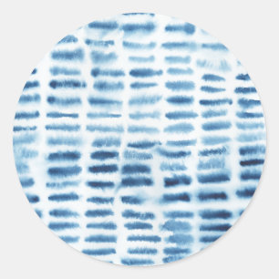 Indigio Wassercolor Print Runder Aufkleber