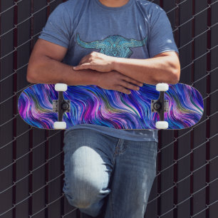 Indigo Alcohol Ink Skateboard