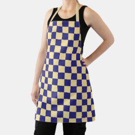 Indigo and butter checkerboard pattern schürze