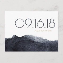 Indigo Aquarell modern, einfach Save the Date Ankündigungspostkarte