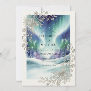 Indigo Aurora Winter-Eukalyptus-Hochzeit Einladung