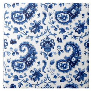 Indigo Azulejo Blau Portugiesisch Lissabon Botanis Fliese