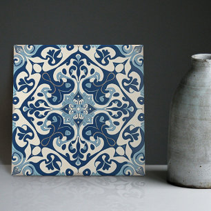 Indigo Azulejo Blau Portugiesisch Lissabon Dekorat Fliese