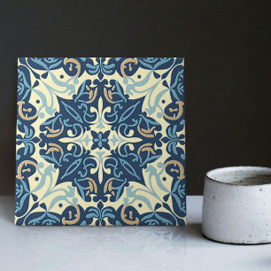 Indigo Azulejo Blau Portugiesisch Lissabon Dekorat Fliese