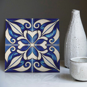 Indigo Azulejo Blau Portugiesisch Lissabon Dekorat Fliese
