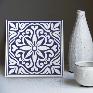 Indigo Azulejo Blau Portugiesisch Lissabon Dekorat Fliese