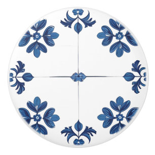 Indigo Azulejo Blau Portugiesisch Lissabon Dekorat Keramikknauf