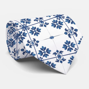 Indigo Azulejo Blau Portugiesisch Lissabon Dekorat Krawatte