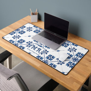 Indigo Azulejo Blau Portugiesisch Lissabon Dekorat Schreibtischunterlage