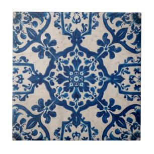 Indigo Azulejo Blau Portugiesisch Lissabon Talaver Fliese