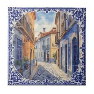 Indigo Azulejo Blau Portugiesisch Lissabon Talaver Fliese