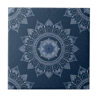 Indigo Azulejo Blau Portugiesische Mandala-Dekorat Fliese