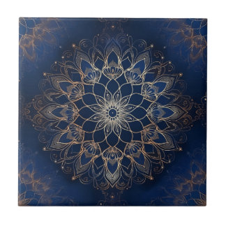 Indigo Azulejo Blue Portugia Mandala Decorative Fliese