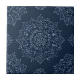 Indigo Azulejo Blue Portugia Mandala Decorative Fliese