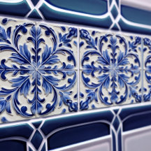 Indigo Azulejo Blue Portugiesische Lissabon-Dekora